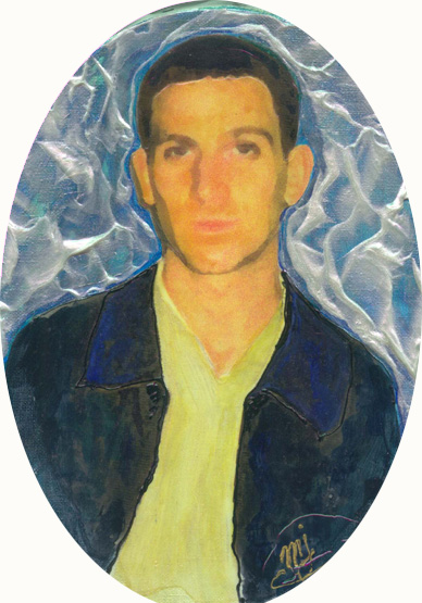 New-Yorker portrait, Daniel, Acrylic on canvas 21x30cm
