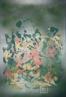 Landscape on transparent white background, Acrylics on PVC, 70x100cm